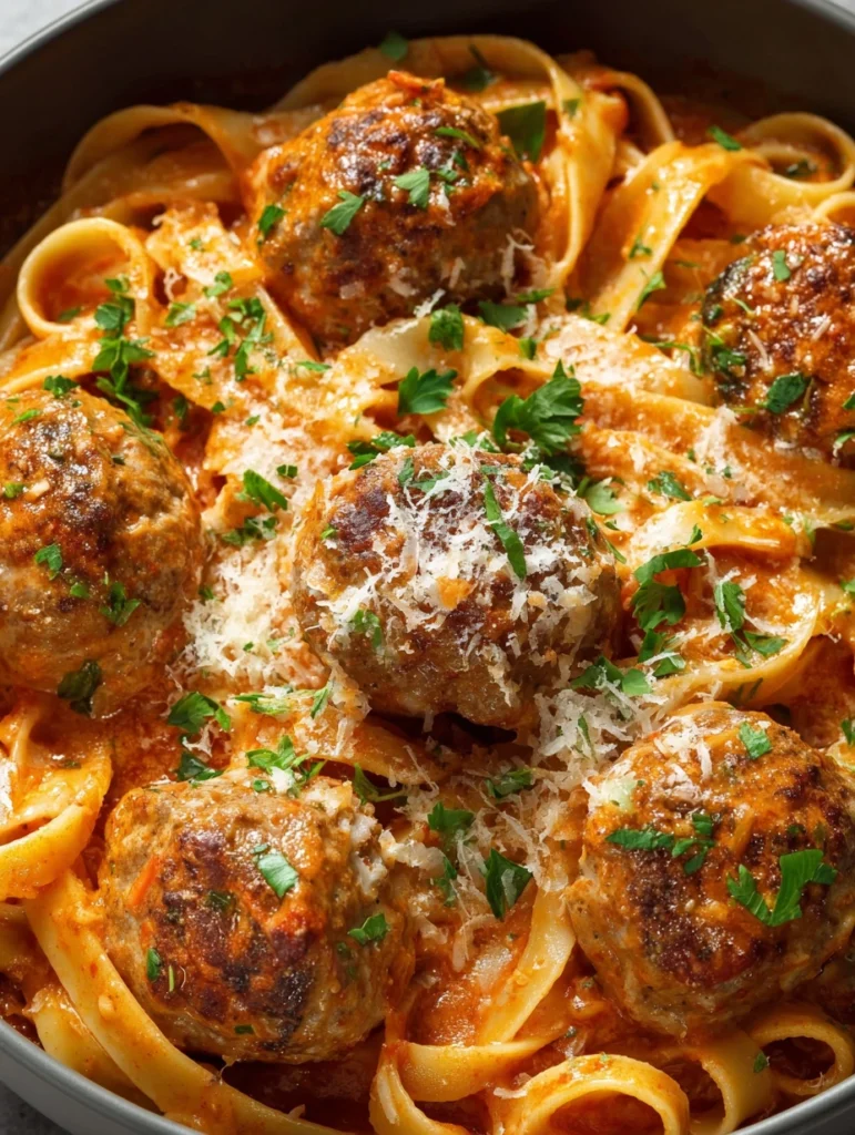 Easy Cajun Meatball Pasta Recipe 10-minute One-pot Pasta Dishes Quick Creamy Cajun Pasta Dinner Low-effort Meatball Pasta ...