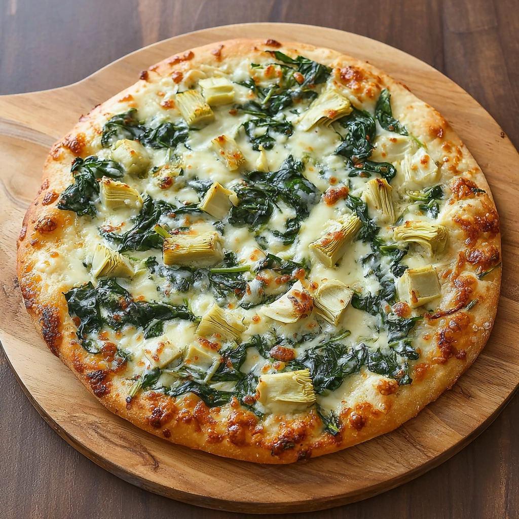 Easy Spinach Artichoke Pizza Recipe Quick Spinach Artichoke Flatbread 20-minute Vegetarian Pizza Ideas Healthy Quick Artic...