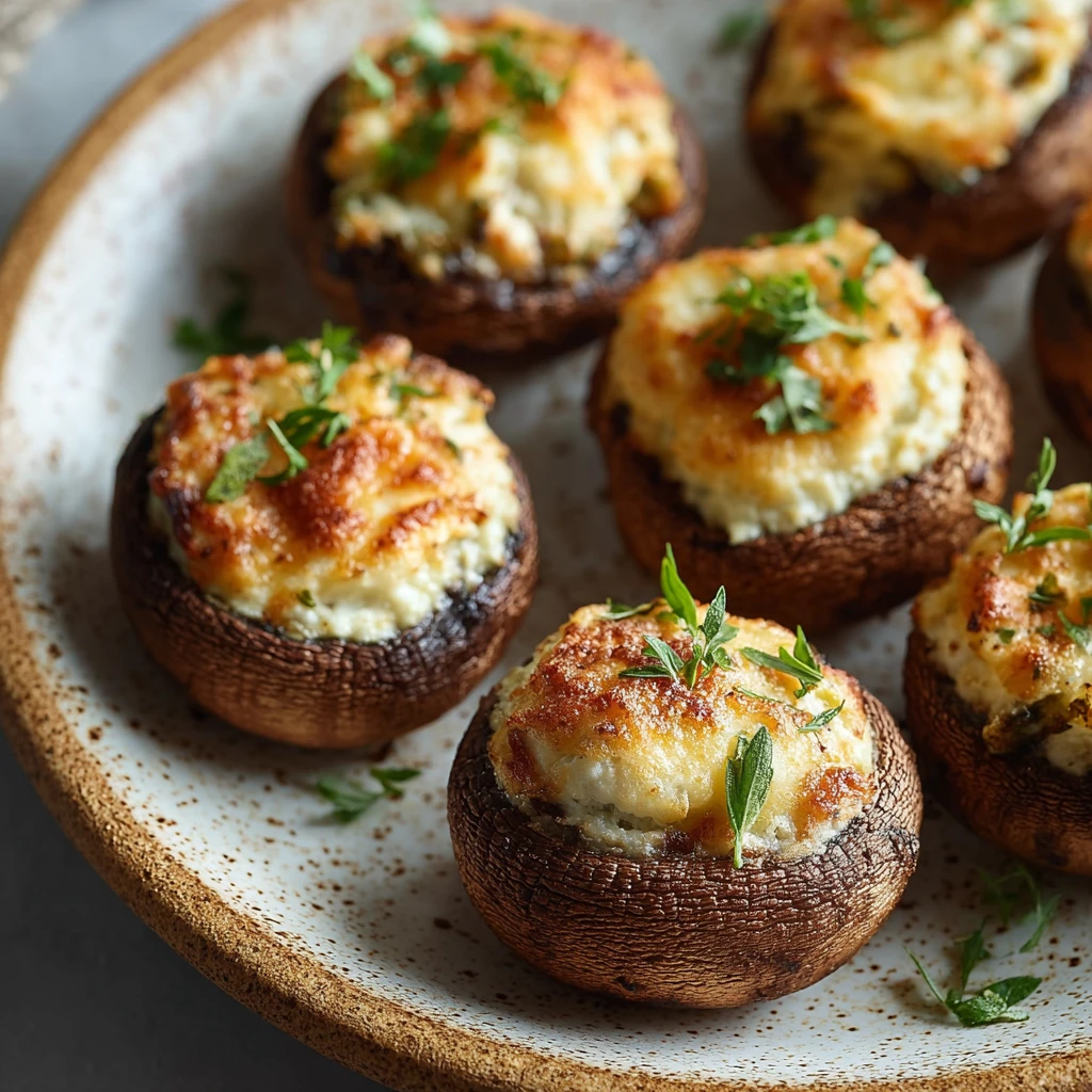 20-Minute Baked Ricotta-Stuffed Mushrooms Recipe