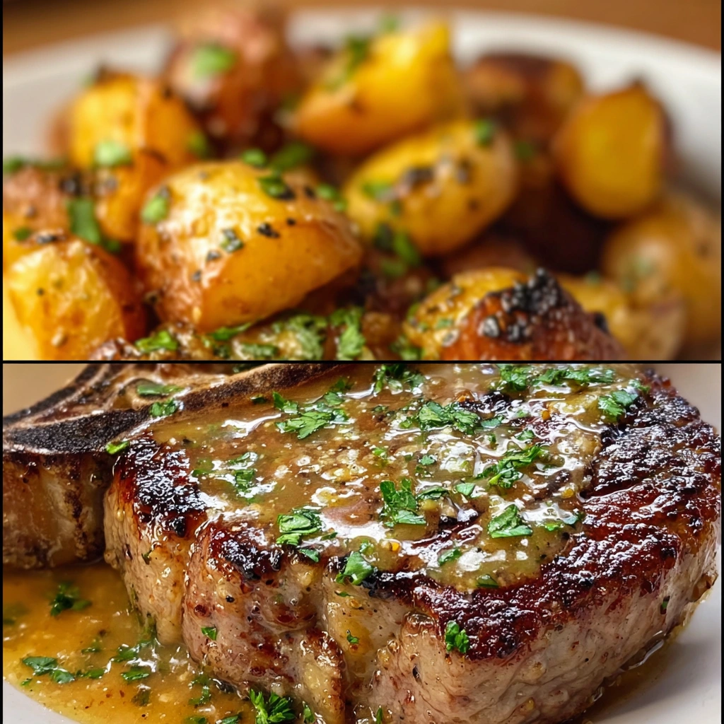 Easy Garlic Butter Beef Chops Recipe Cheesy Potato Bake Dinner Ideas Quick Beef And Potato Casserole 30-minute Beef Chops ...