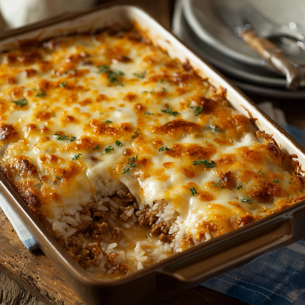 Easy French Onion Beef Rice Casserole Recipe Best Ground Beef Onion Rice Casserole Healthy French Onion Rice Casserole Wit...