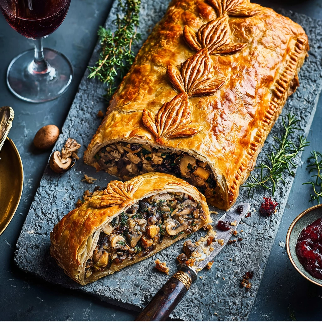 Jewelled Mushroom Chestnut Wellington Recipe Cranberry Glaze Wellington Preparation Vegan Mushroom Wellington For Holidays...