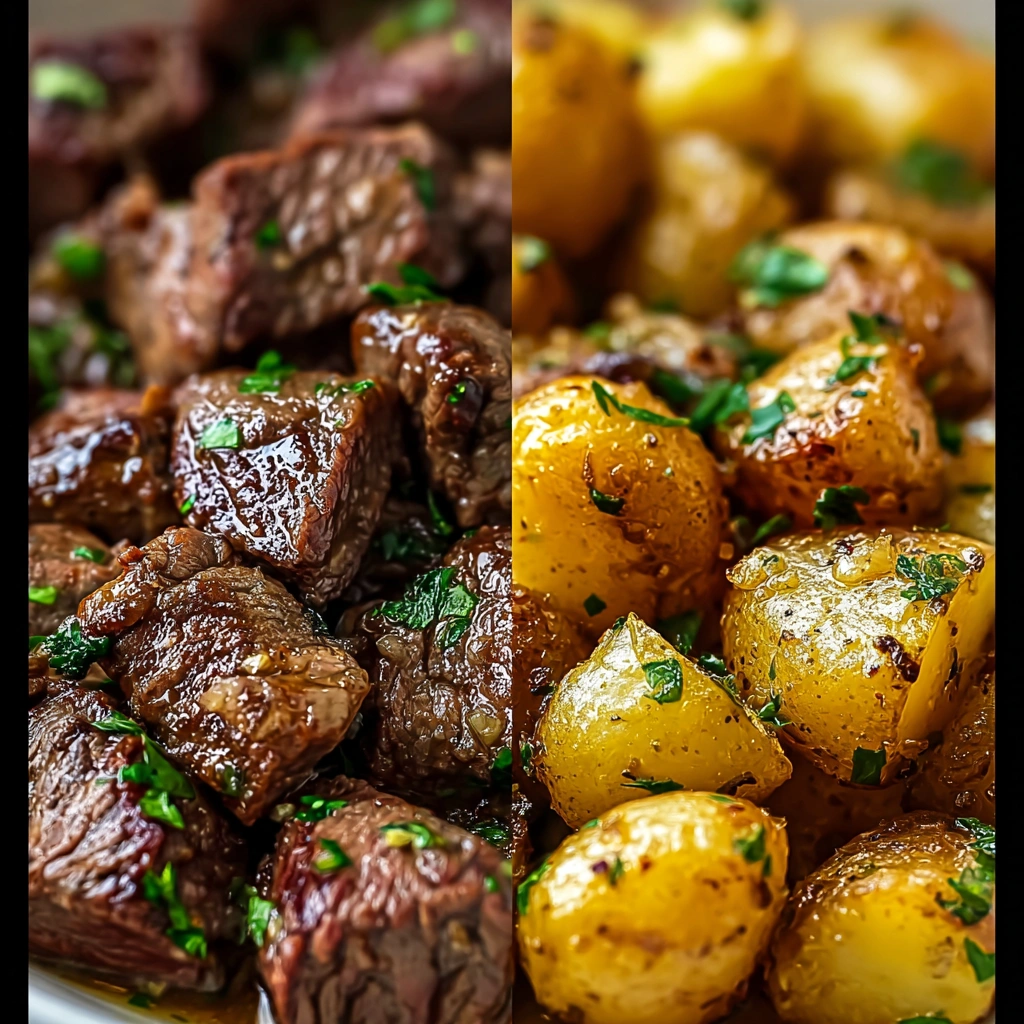 Slow Cooker Garlic Butter Beef Bites Recipe Easy Garlic Beef Bites And Potatoes 3 Step Slow Cooker Beef Recipe Best Slow C...