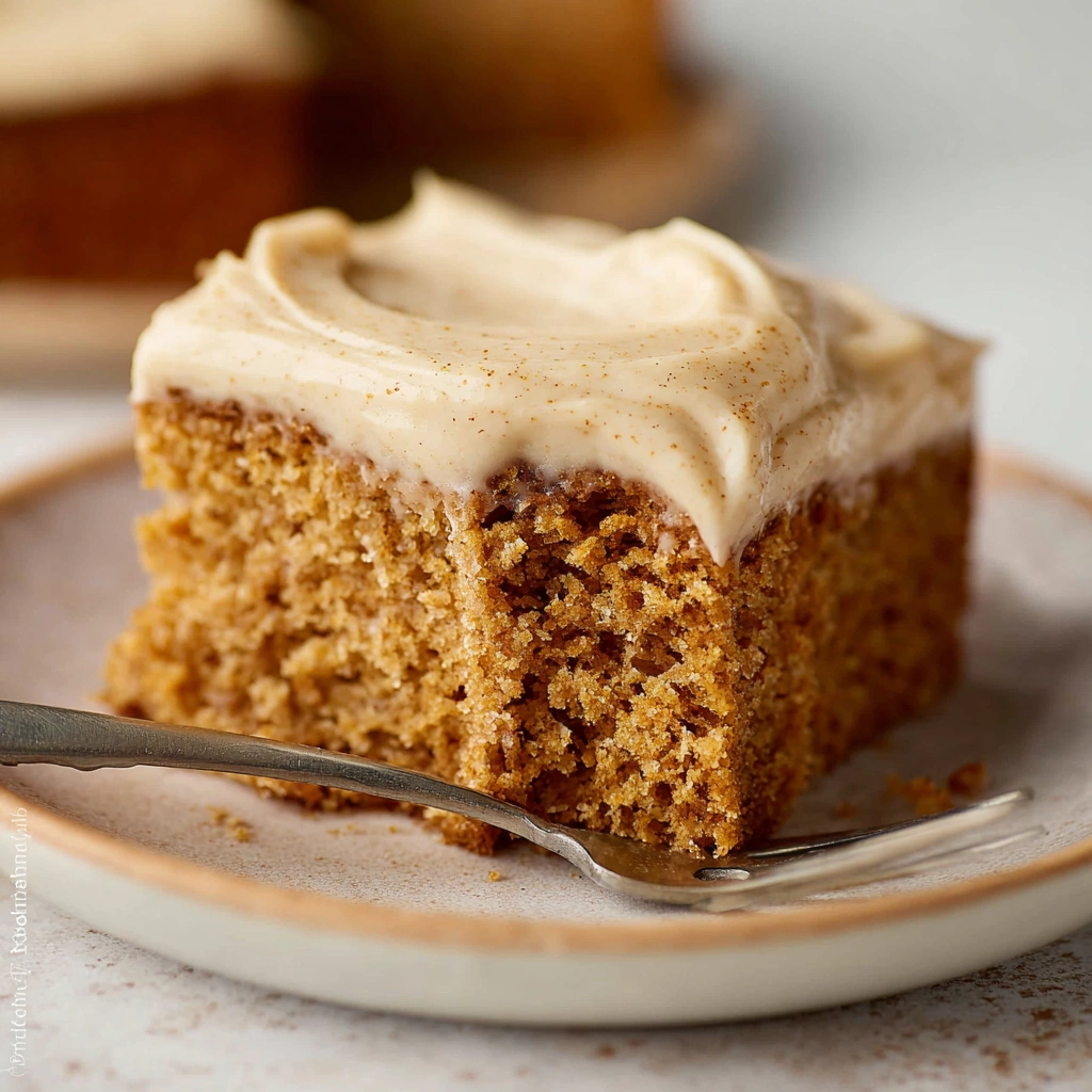 An easy-to-make spice cake, shown baked and ready to eat, with a delicious moist texture.