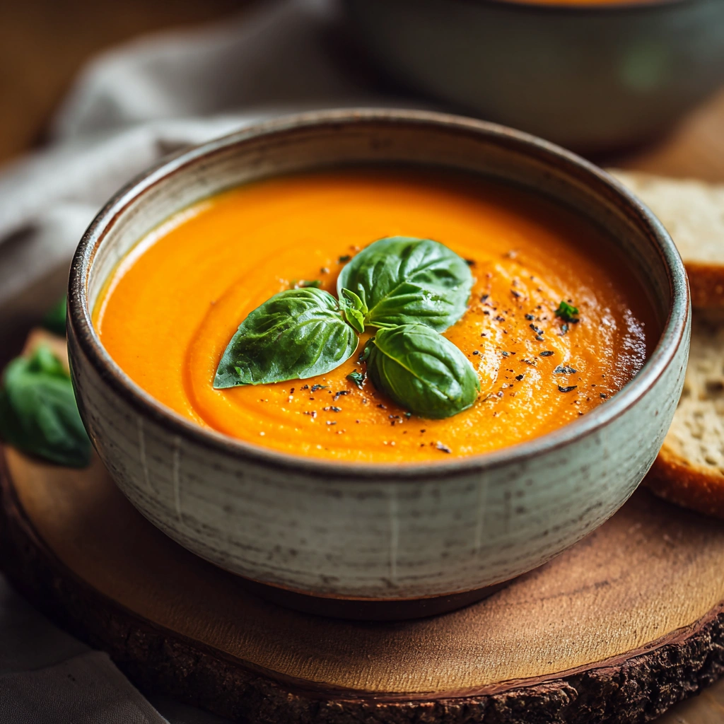 Easy Creamy Roasted Garlic Tomato Soup Recipe Best Quick Garlic Tomato Soup Low-calorie Roasted Garlic Tomato Soup Homemad...