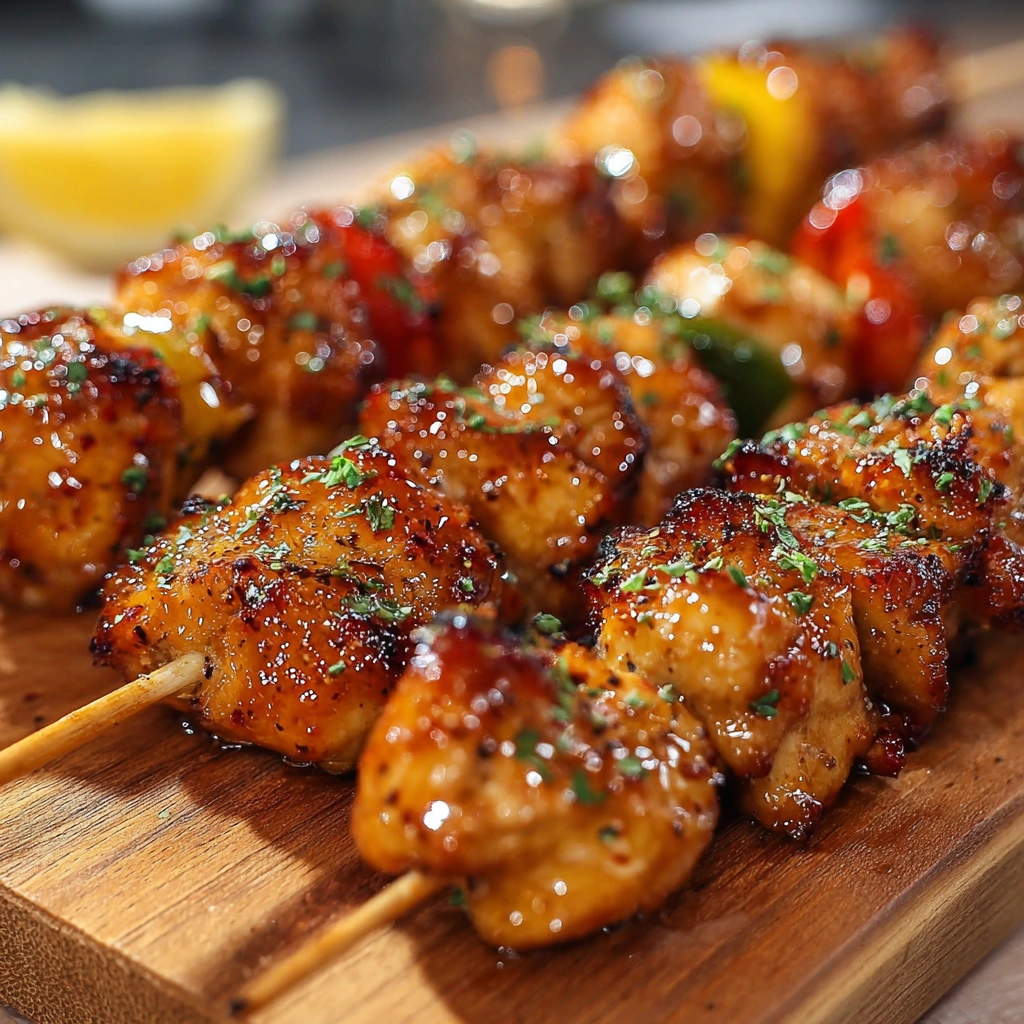 Easy Hot Honey Lemon Pepper Chicken Skewers Recipe How To Make Lemon Pepper Chicken Skewers Best Honey Lemon Chicken Skewe...