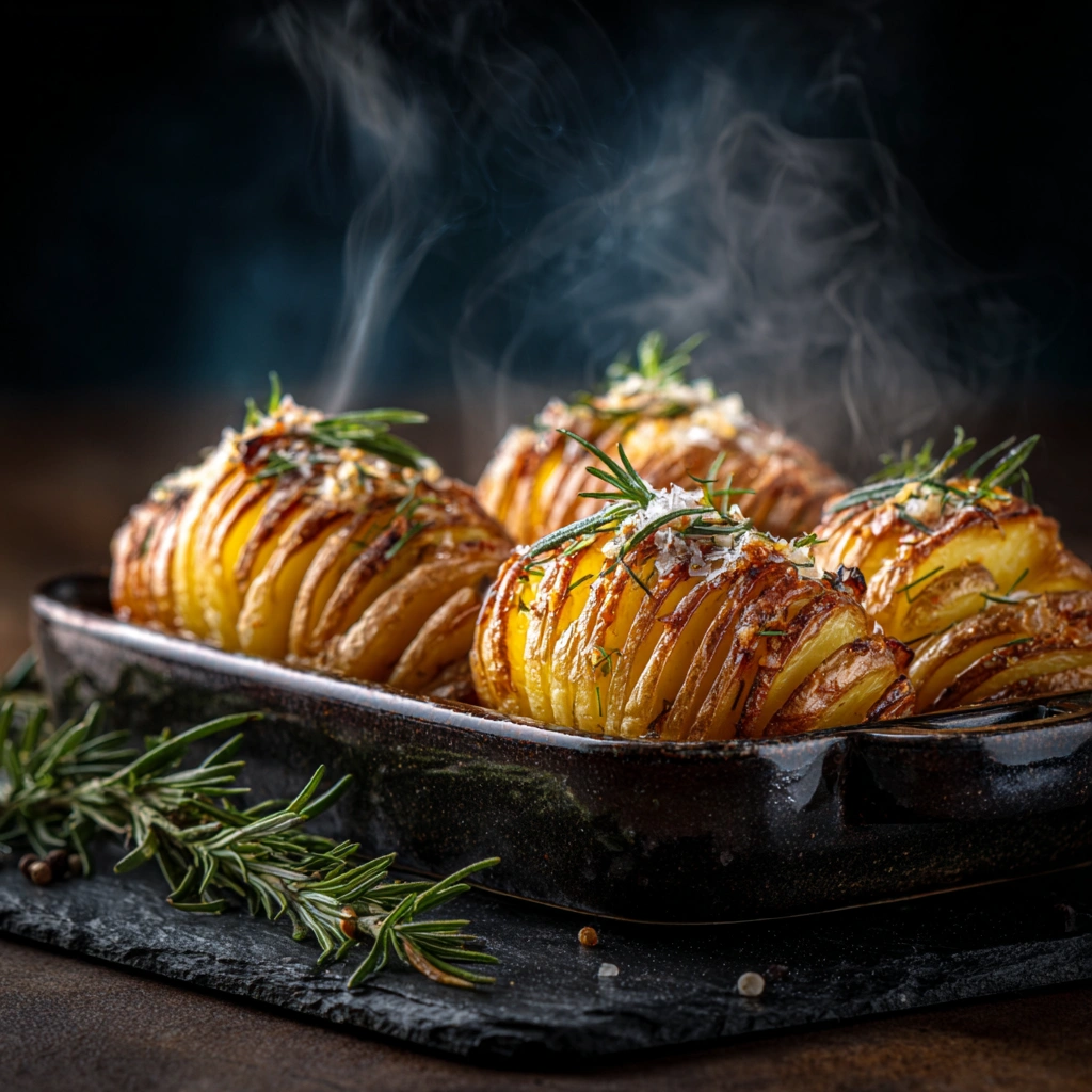 Crispy Hasselback Potatoes Recipe Garlic Rosemary Butter Potatoes Best Hasselback Potato Recipe How To Make Crispy Hasselb...