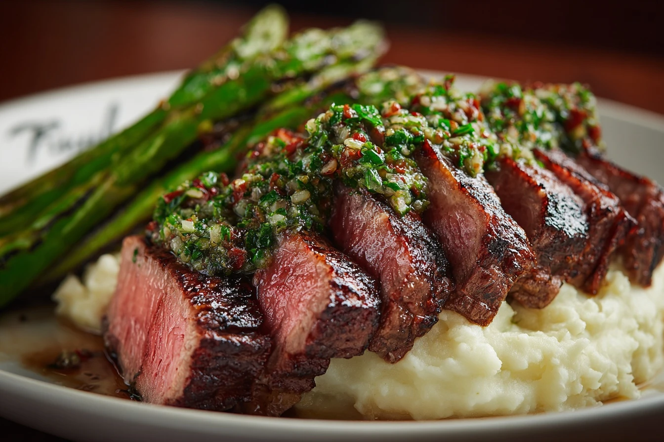 Best Chimichurri Steak And Mash Recipe Easy Chimichurri Steak With Mashed Potatoes Homemade Chimichurri Sauce For Steak To...