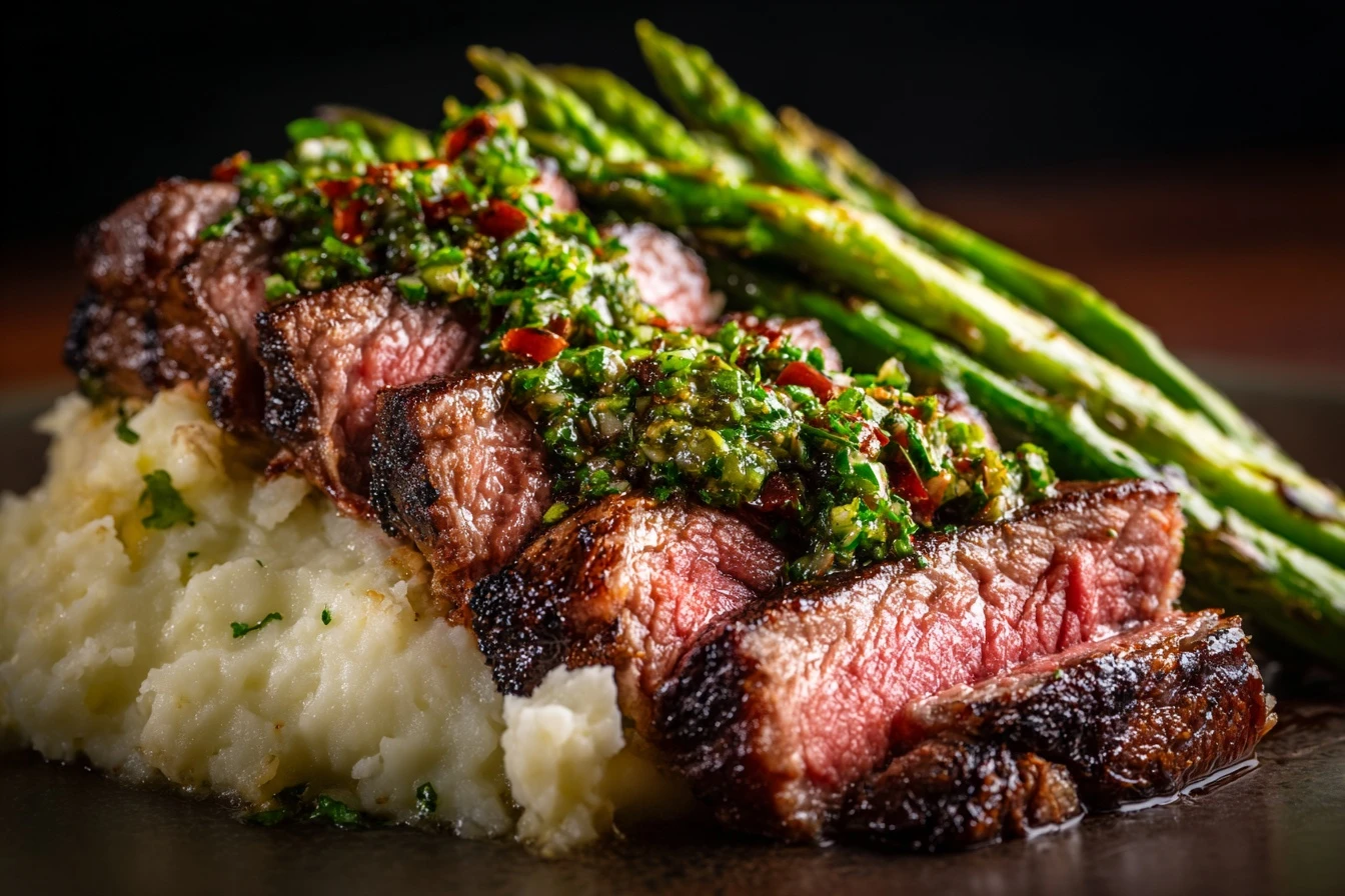 Best Chimichurri Steak And Mash Recipe Easy Chimichurri Steak With Mashed Potatoes Homemade Chimichurri Sauce For Steak To...
