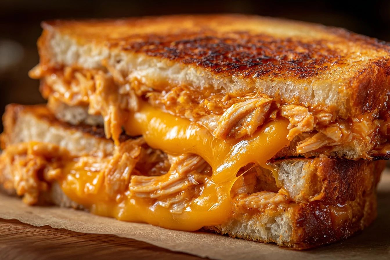 Quick & Easy Buffalo Chicken Grilled Cheese