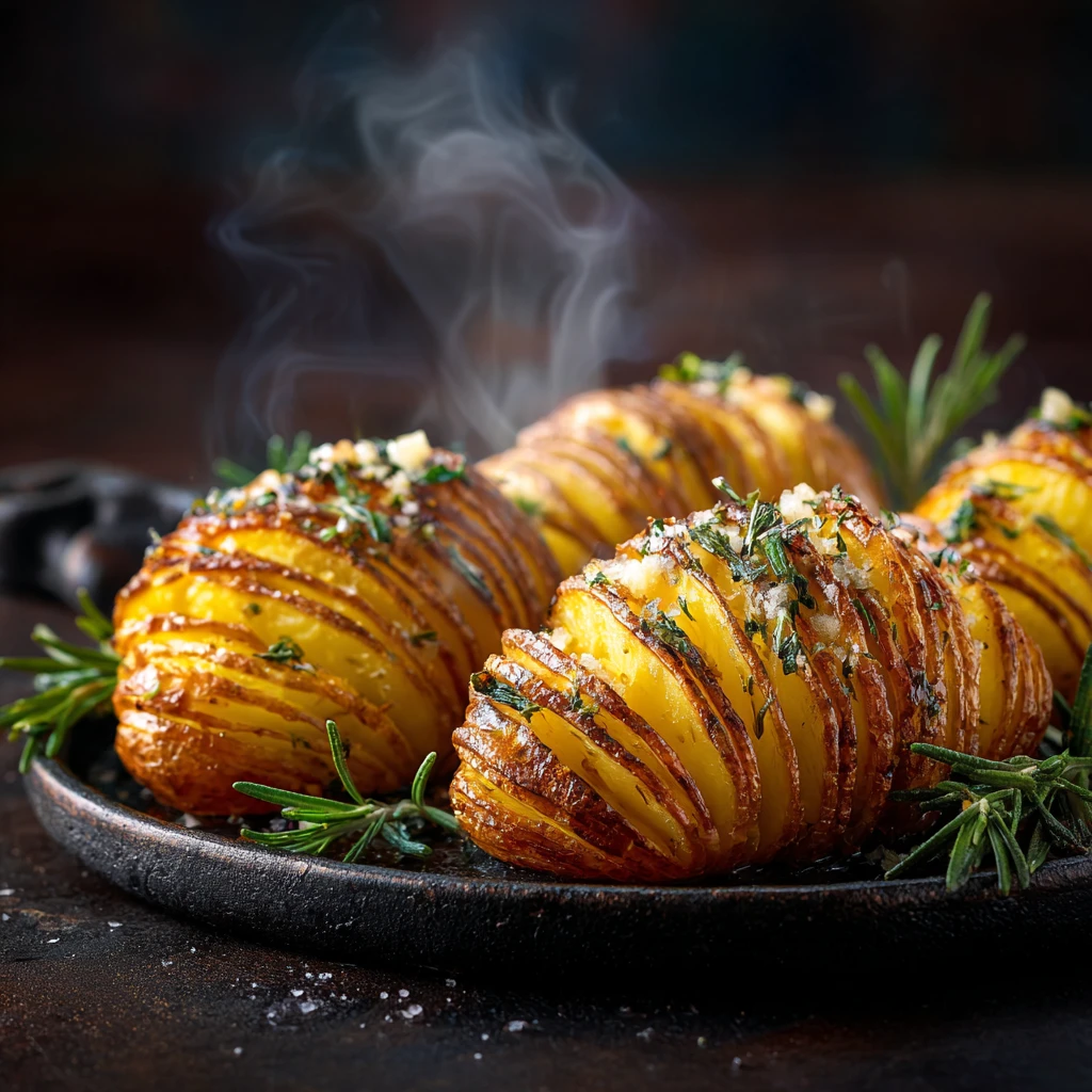 Crispy Hasselback Potatoes Recipe Garlic Rosemary Butter Potatoes Best Hasselback Potato Recipe How To Make Crispy Hasselb...
