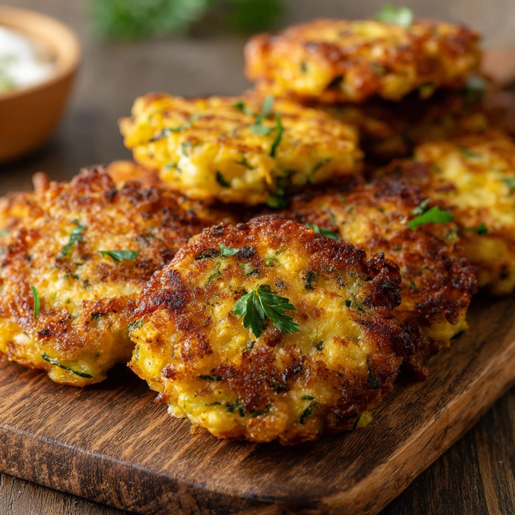 10-Minute Air Fryer Zucchini and Squash Fritters!