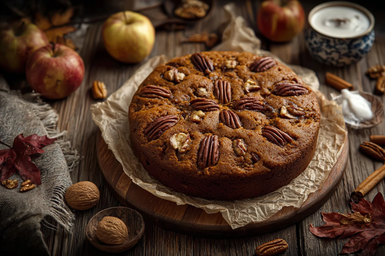 Easy Apple Walnut Cake Recipe 10-minute Apple Cake Prep Quick Apple Walnut Cake Instructions Beginner's Guide To Baking Ap...
