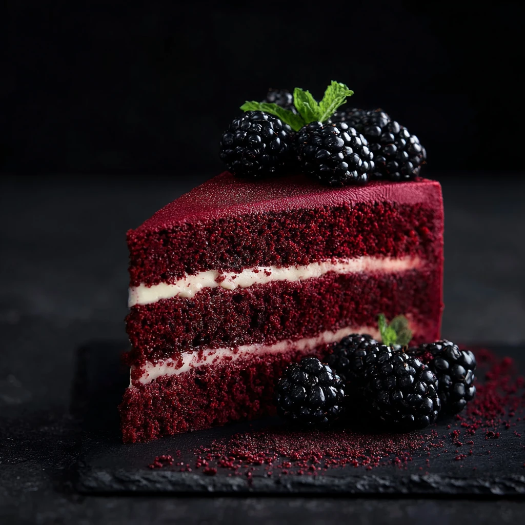 Easy Blackberry Red Velvet Cheesecake Recipe No-bake Blackberry Red Velvet Cheesecake Homemade Blackberry Red Velvet Chees...