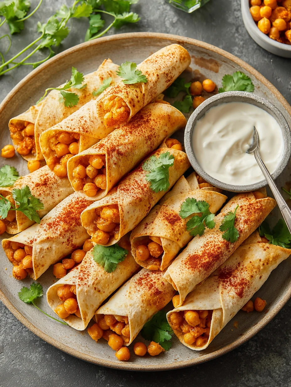 30-Minute Buffalo Chickpea Taquitos Recipe