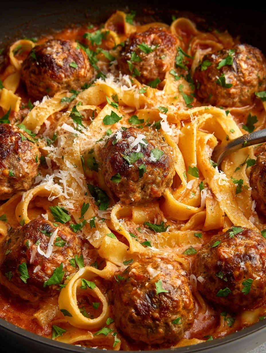 10-Min Quick One-Pot Creamy Cajun Meatball Pasta Recipe