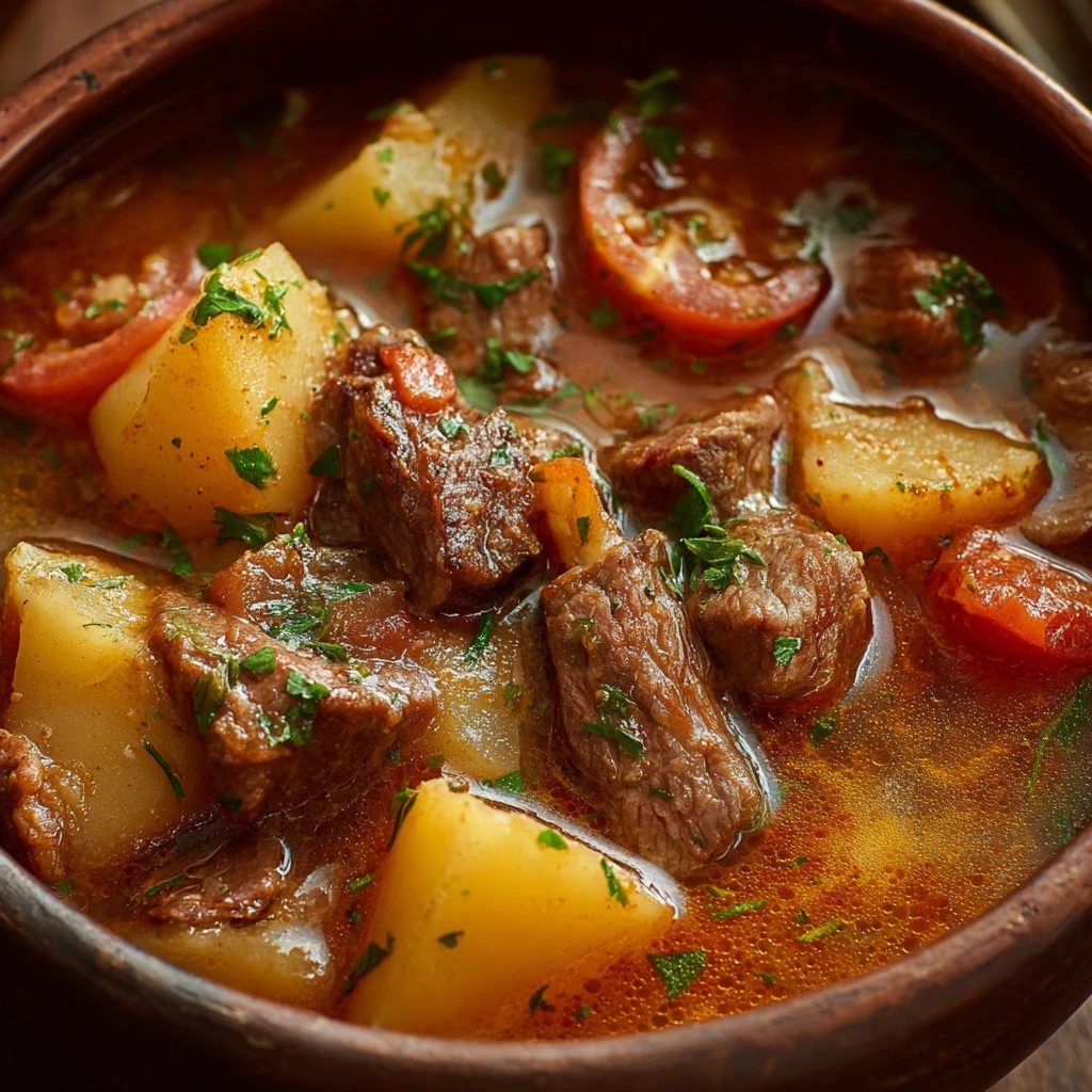 Quick Cheesy Beef Ham and Potato Soup in 3 Steps