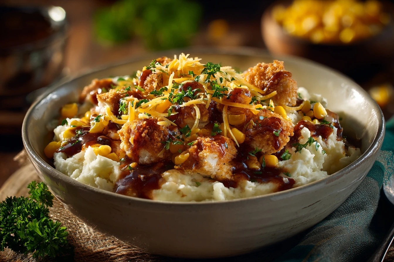 Easy Chicken Mashed Potato Bowl Recipe 30 Minute Chicken Mashed Potato Dinner Homemade Chicken Potato Bowl Quick Quick And...