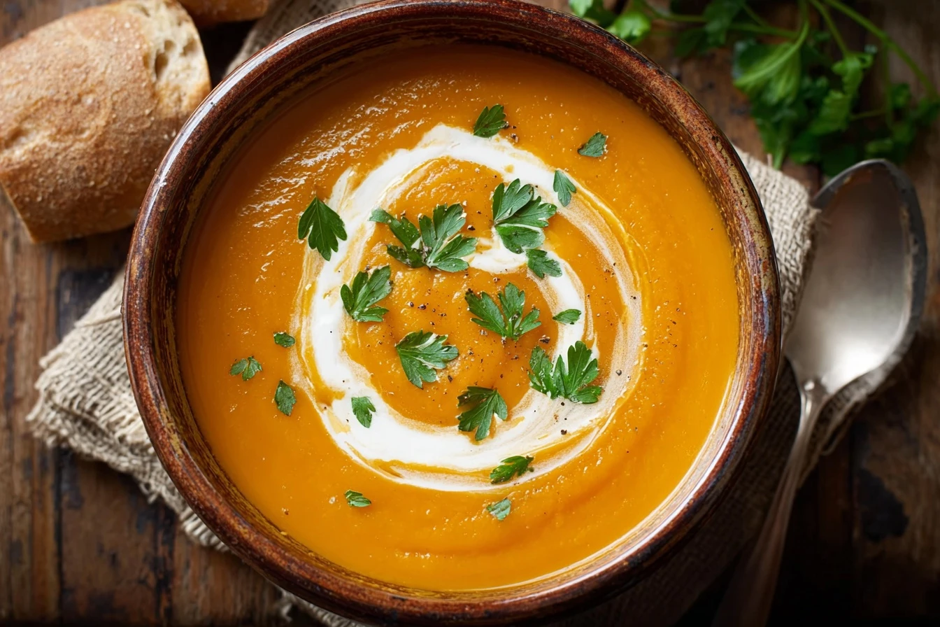 Easy Curried Sweet Potato Soup Recipe Vegan Curried Sweet Potato Soup Gluten-free Curried Sweet Potato Soup Recipe Low-cal...