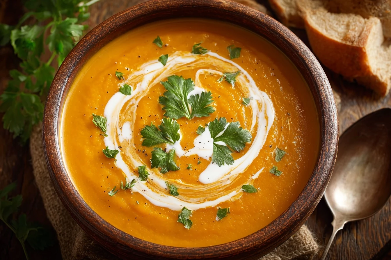 Easy Curried Sweet Potato Soup Recipe Vegan Curried Sweet Potato Soup Gluten-free Curried Sweet Potato Soup Recipe Low-cal...