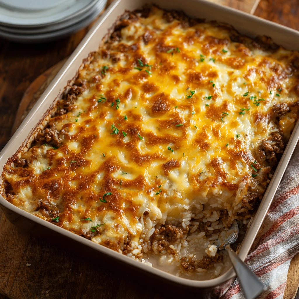 Easy French Onion Beef Rice Casserole Recipe Best Ground Beef Onion Rice Casserole Healthy French Onion Rice Casserole Wit...