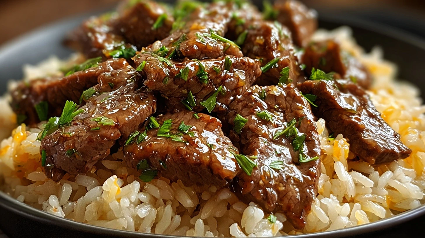 Master Best Garlic Butter Beef Rice in 3 Easy Steps!