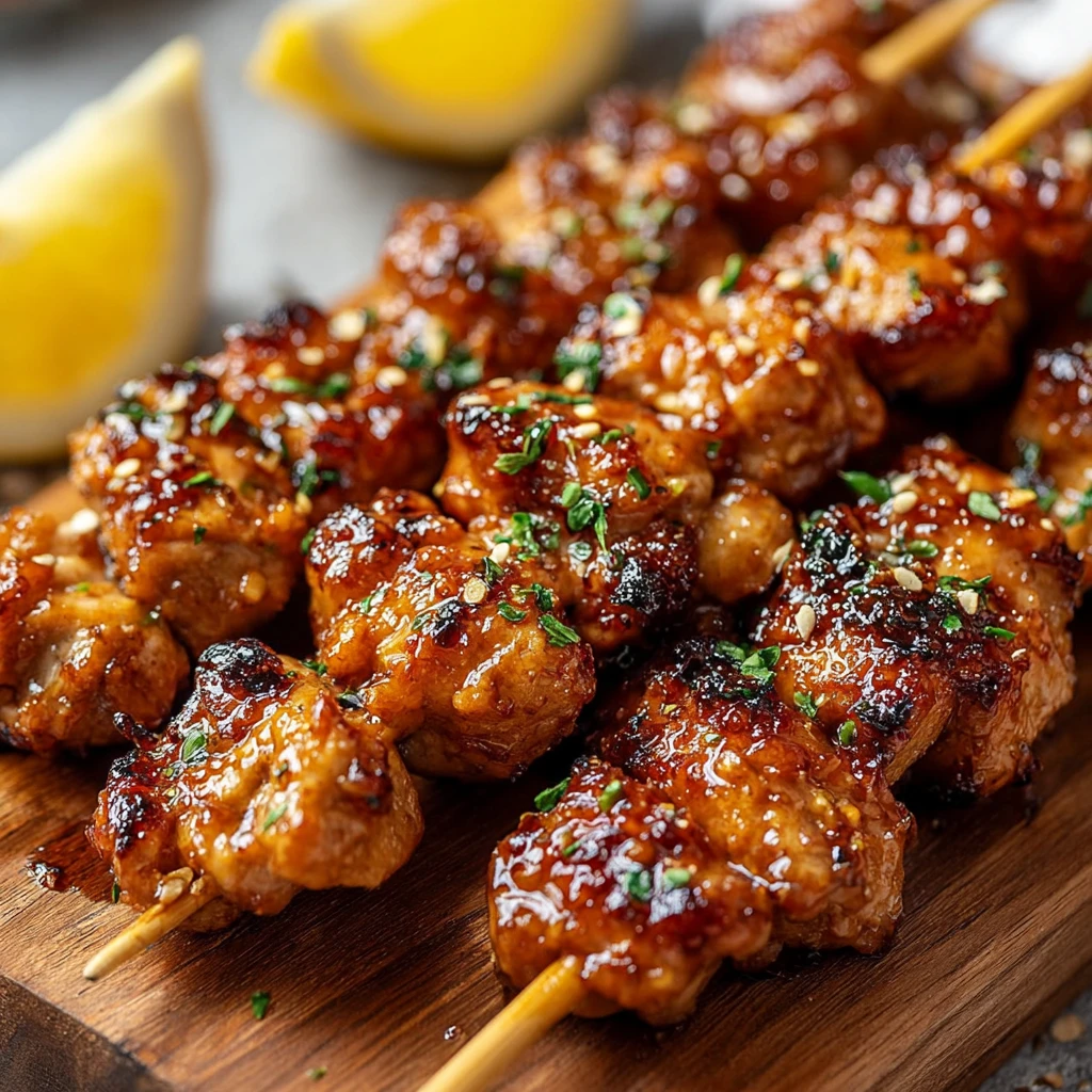 Easy Hot Honey Lemon Pepper Chicken Skewers Recipe How To Make Lemon Pepper Chicken Skewers Best Honey Lemon Chicken Skewe...