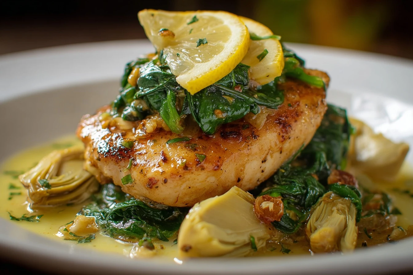 Easy Lemon Butter Chicken Recipe Quick Spinach Artichoke Chicken 10 Minute Chicken Dinner Ideas Simple Chicken Recipes Wit...