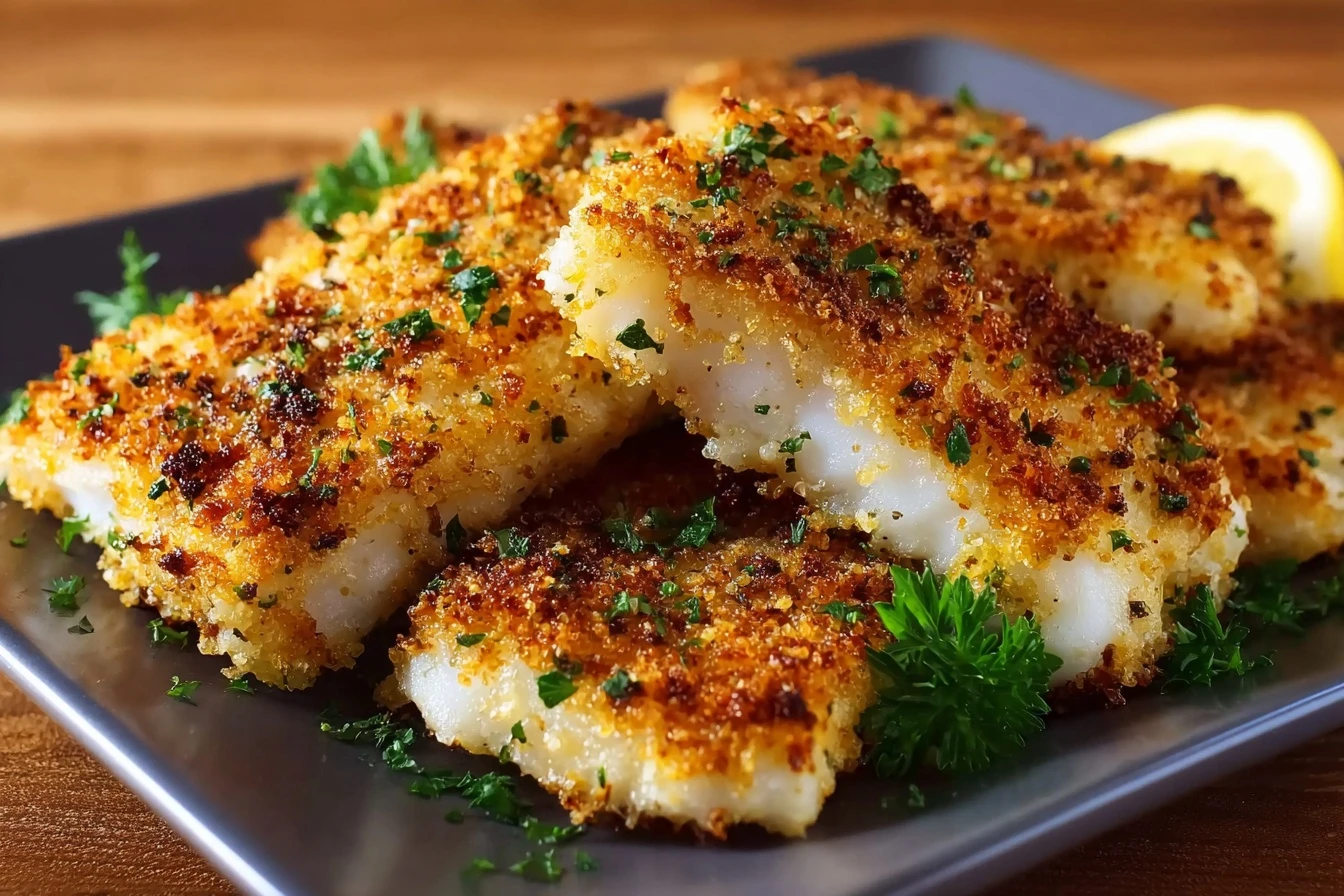 Easy Parmesan Crusted Cod Recipe Baked Parmesan Crusted Cod Tutorial How To Make Parmesan Crusted Cod At Home Parmesan Cru...
