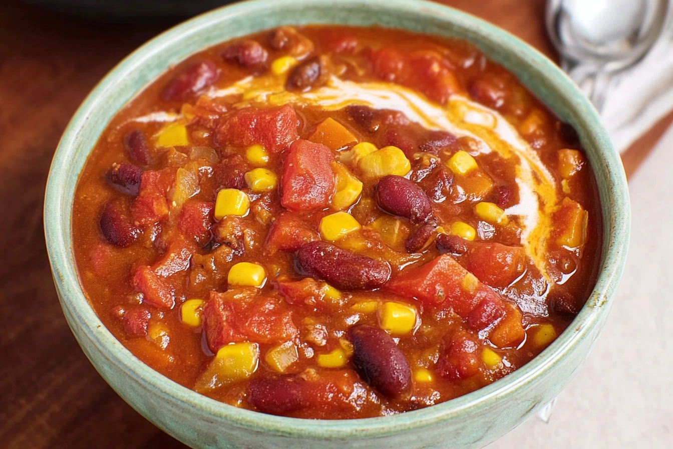 Easy Vegetarian Chili Recipe Quick Vegetarian Chili Steps Best 3-step Veggie Chili Simple Homemade Vegetarian Chili How To...