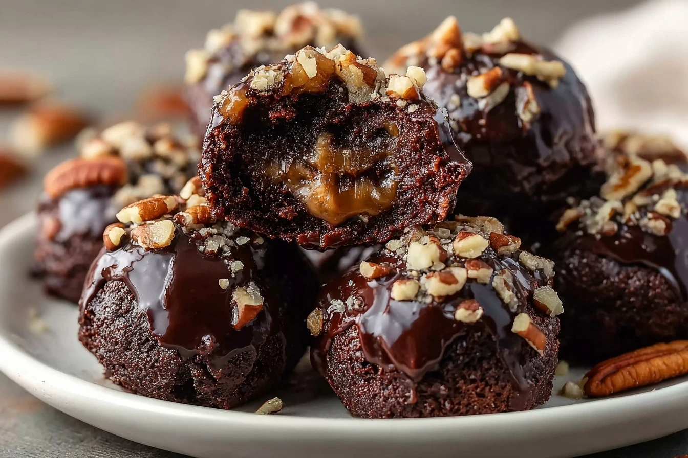 Quick & Easy Gooey Pecan Pie Brownie Bombs