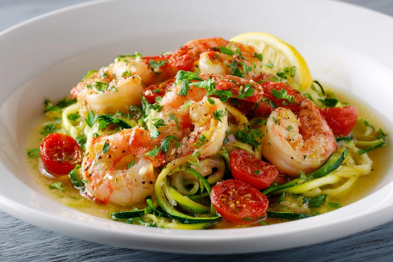 Healthy Lighter Baked Shrimp Scampi Lowcarb