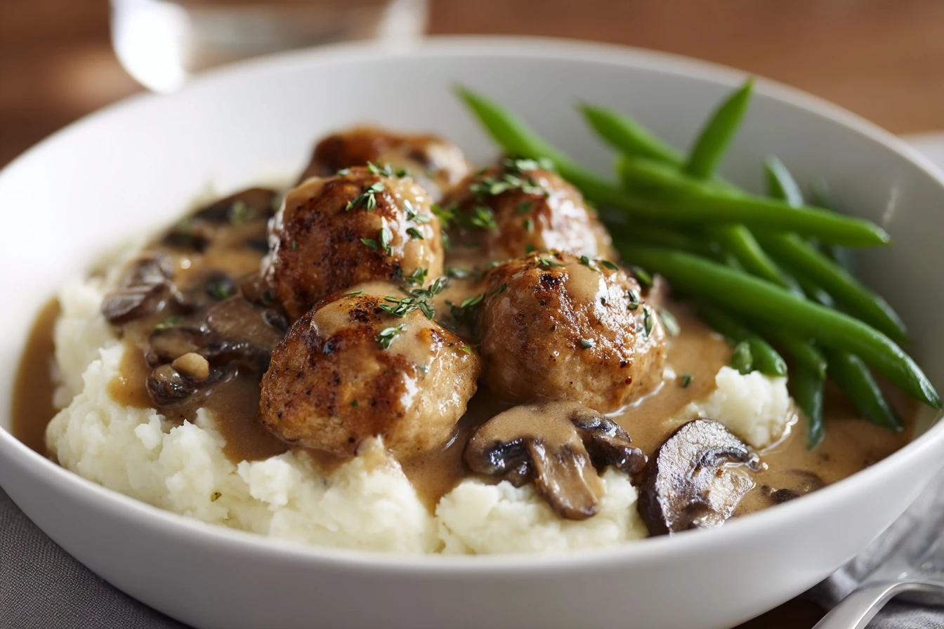 Healthy Turkey Salisbury Meatballs Lighter Gravy