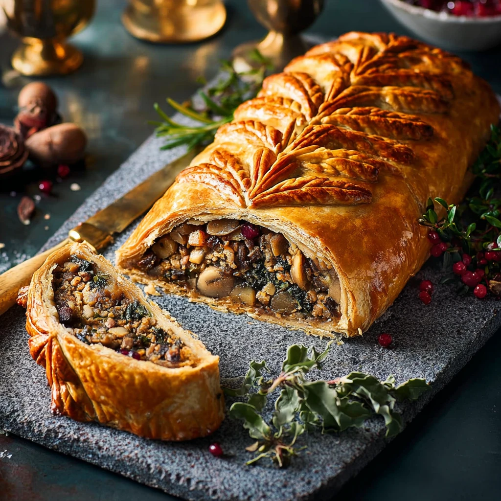Jewelled Mushroom Chestnut Wellington Recipe Cranberry Glaze Wellington Preparation Vegan Mushroom Wellington For Holidays...