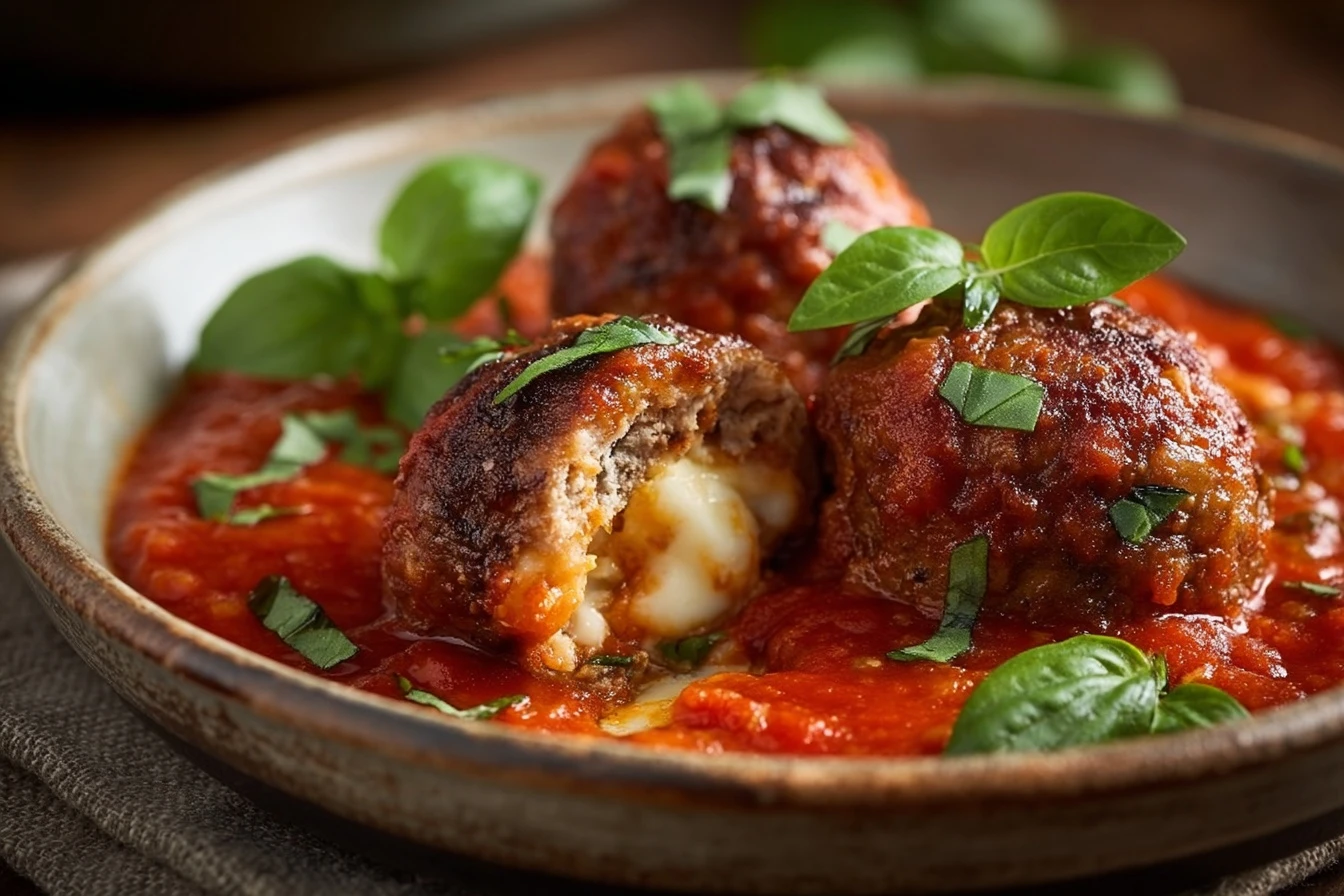 Mozzarella Stuffed Meatballs Step By Step Guide Best Cheese For Mozzarella Stuffed Meatballs Easy Mozzarella Stuffed Meatb...