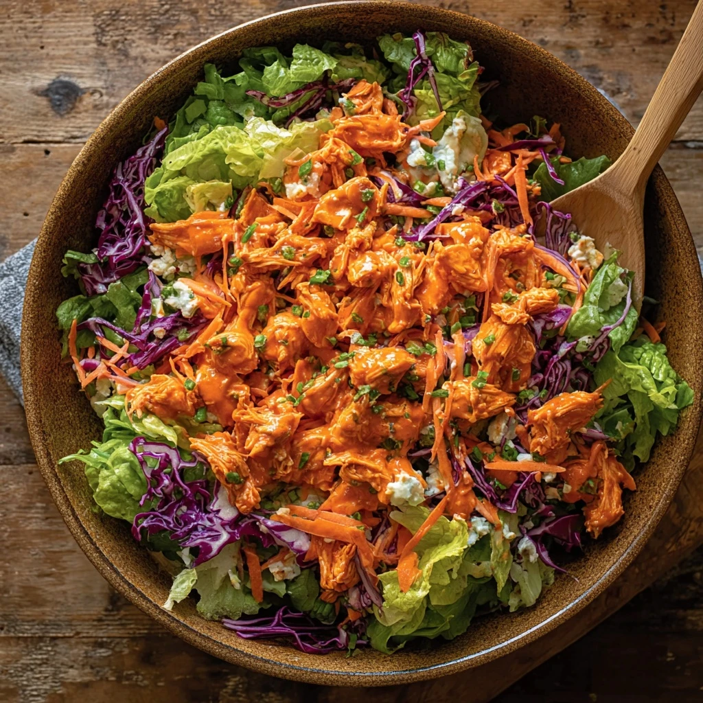 Quick Buffalo Chicken Salad Recipe Easy Crispy Buffalo Chicken Salad 15 Minute Buffalo Chicken Meal Spicy Buffalo Chicken ...