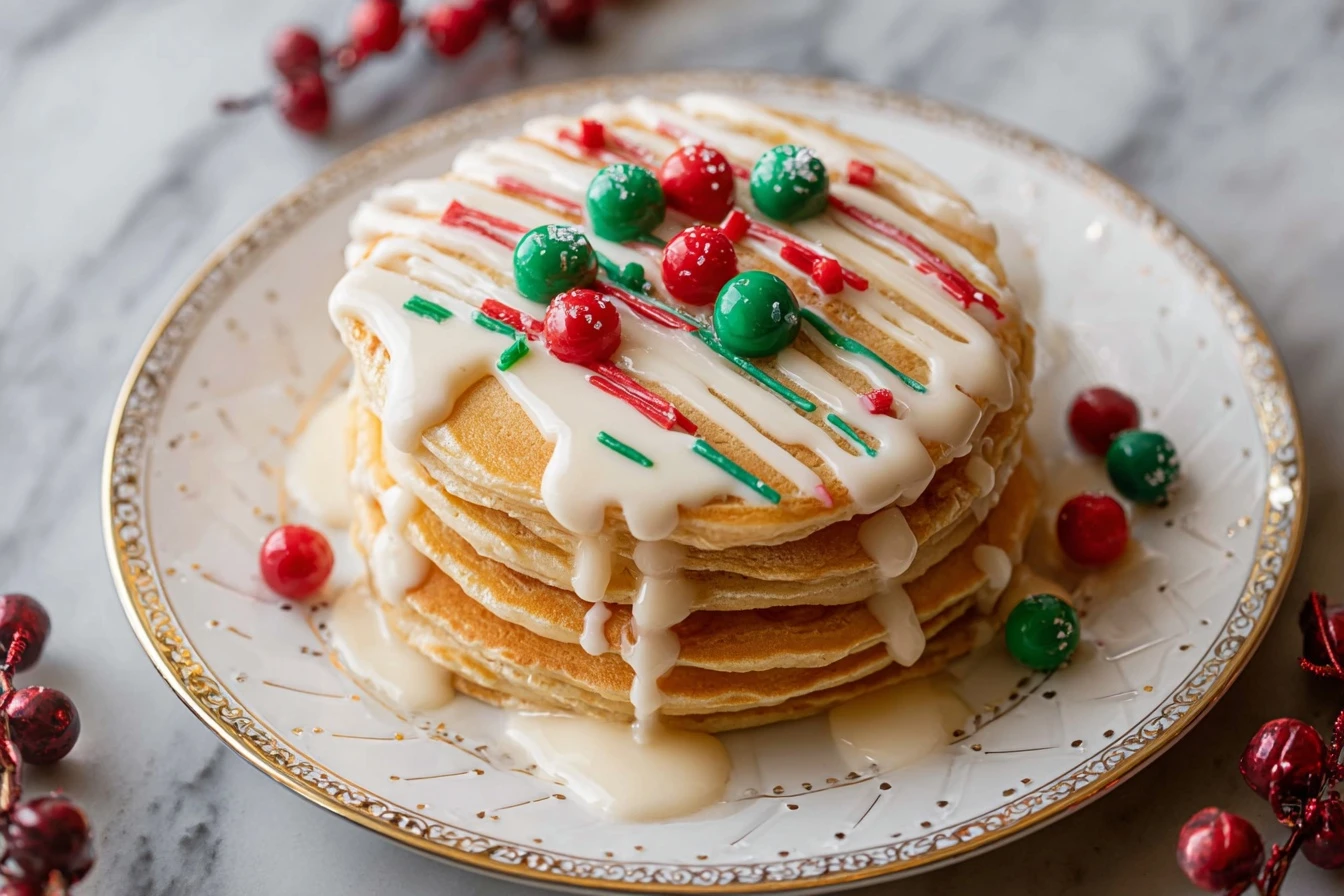 Quick Christmas Morning Pancakes Recipe Easy 20-minute Holiday Pancakes Fast Christmas Breakfast Pancakes Simple Christmas...