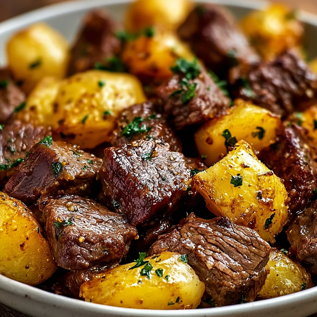 Slow Cooker Garlic Butter Beef Bites Recipe Easy Garlic Beef Bites And Potatoes 3 Step Slow Cooker Beef Recipe Best Slow C...
