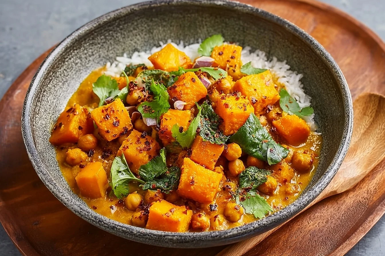Warm Roasted Pumpkin Chickpea Curry Recipe Easy Pumpkin Chickpea Curry Vegan Pumpkin Chickpea Coconut Curry Gluten-free Ro...
