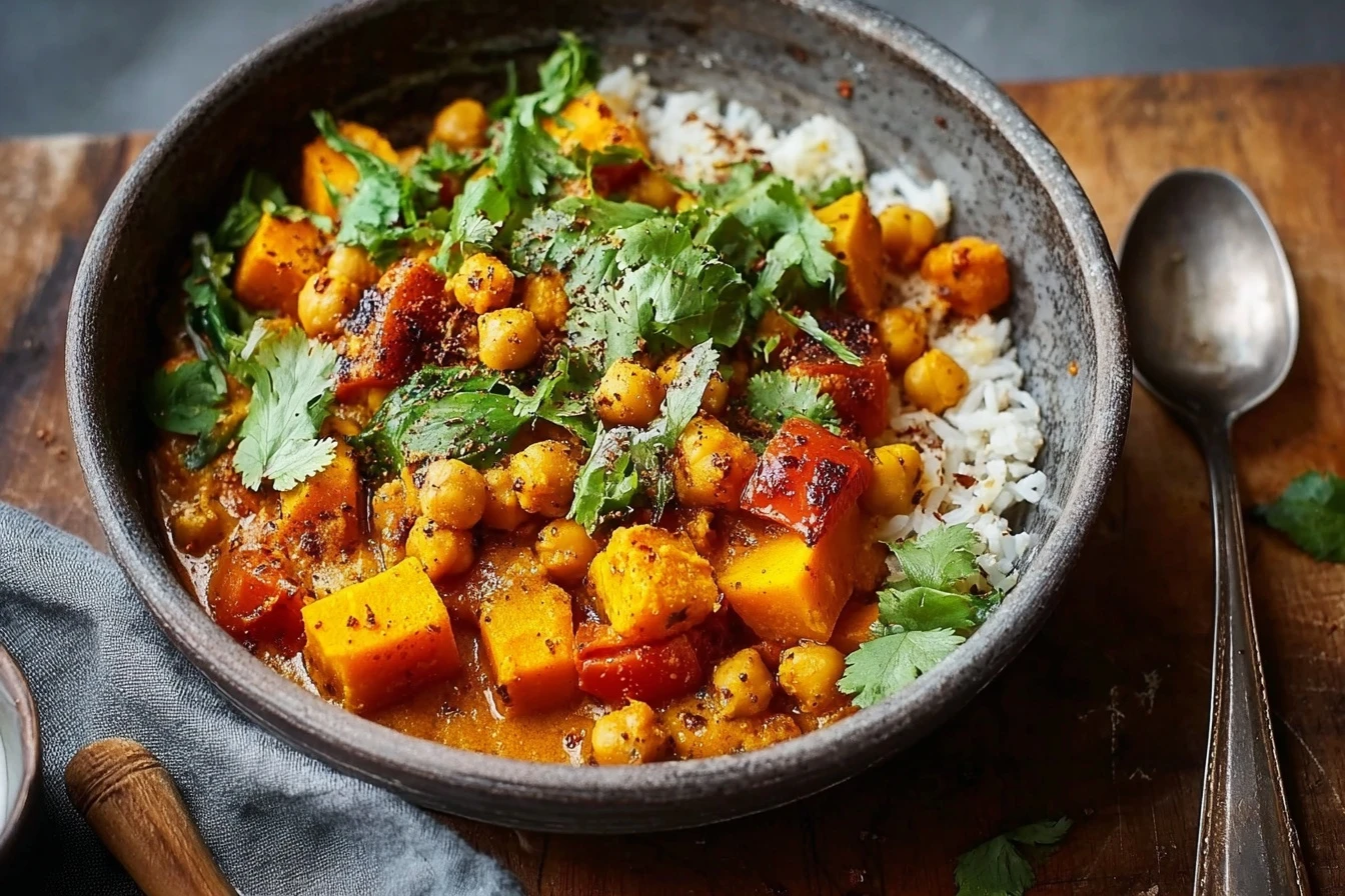 Warm Roasted Pumpkin Chickpea Curry