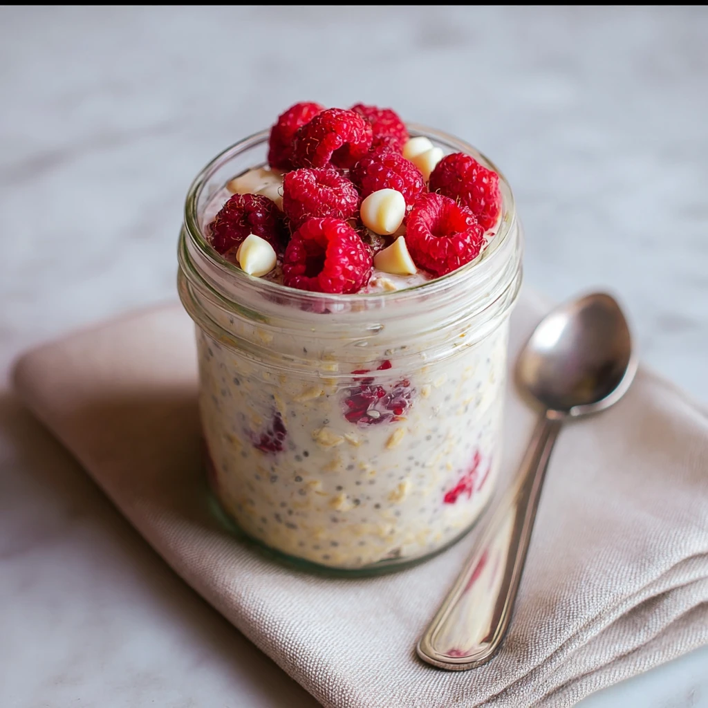 White Chocolate Raspberry Oats Recipe Overnight Oats With White Chocolate Raspberry White Chocolate Oats Quick Easy White ...
