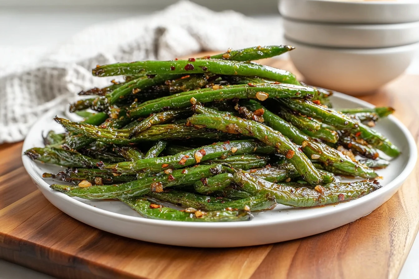 Air Fryer Garlic Green Beans Recipe Crispy Green Beans In Air Fryer Best Seasoning For Air Fryer Green Beans Easy Air Frye...