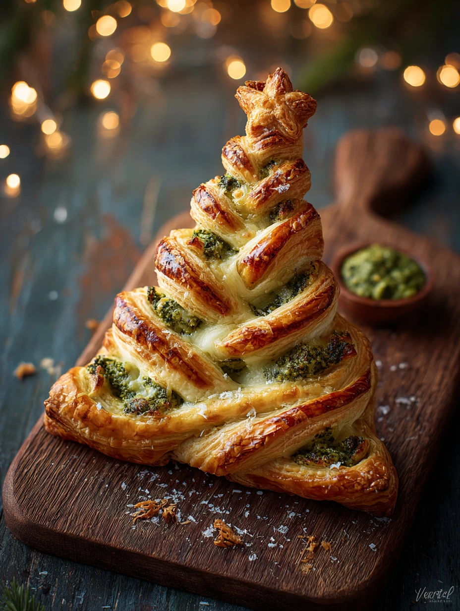 Basil Pesto Cheesy Puff Pastry Christmas Tree: A Festive & Flavorful Recipe