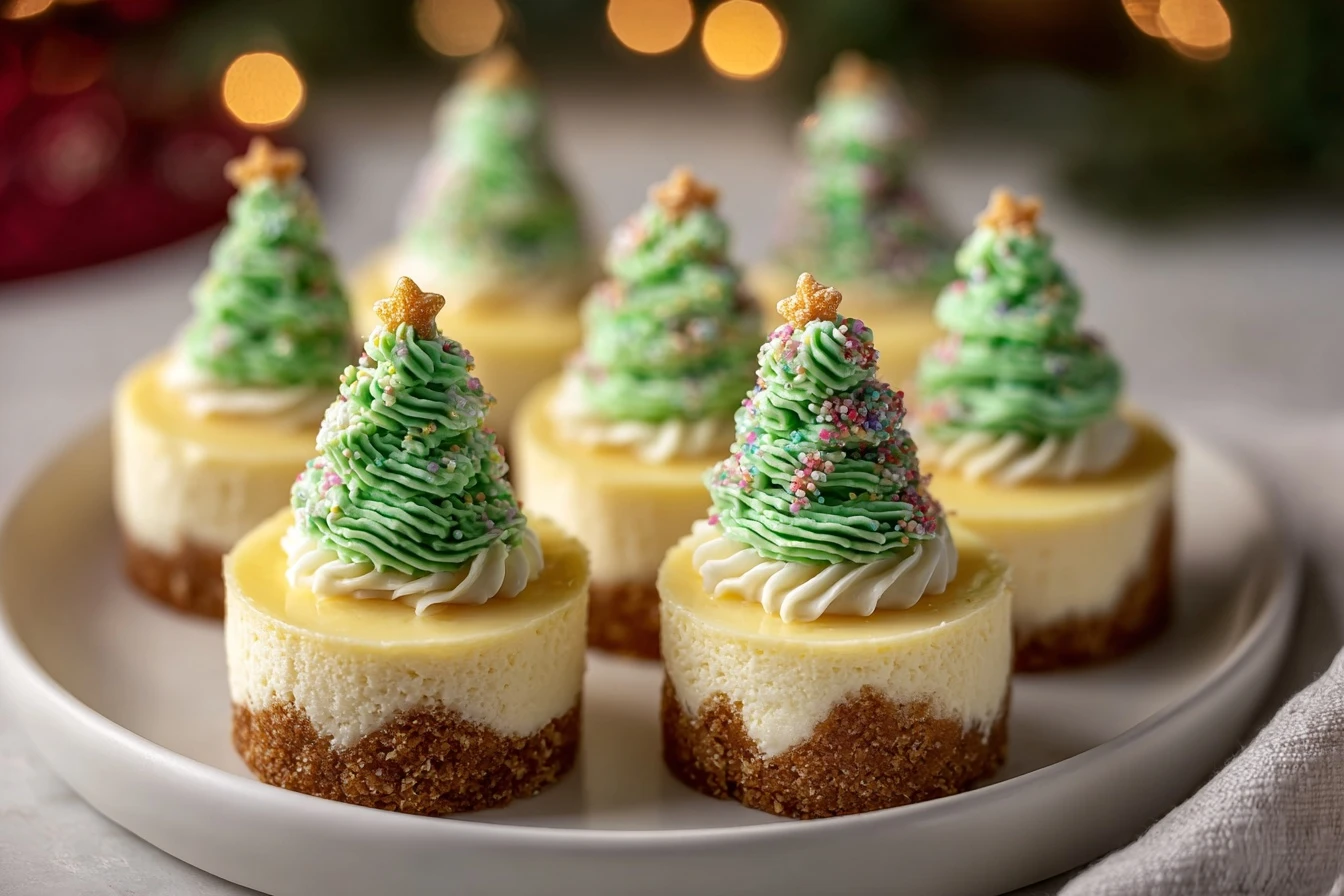 Christmas Mini Tree Cheesecakes That Steal the Show