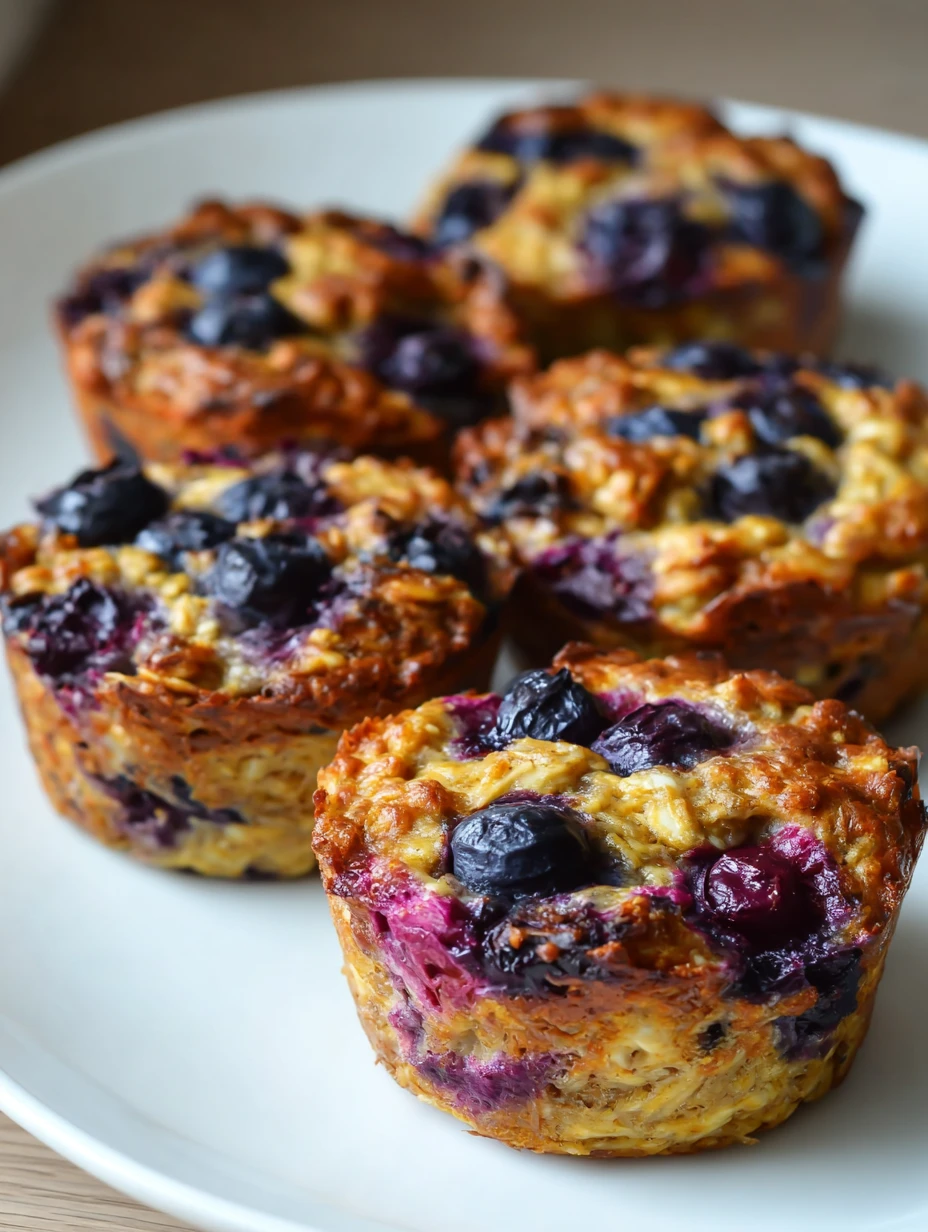 Blueberry Banana Oatmeal Cups Recipe Easy Blueberry Banana Baked Oatmeal Healthy Banana Blueberry Oatmeal Cups Gluten-free...