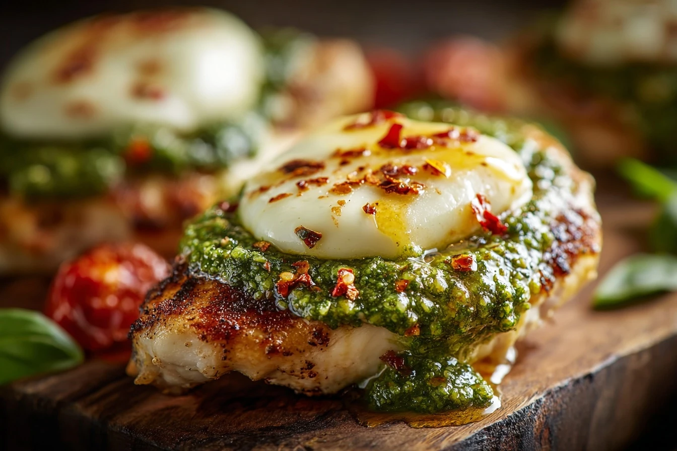 Cheesy Pesto Chicken Recipe Easy Best Quick Pesto Chicken Dinner How To Make Cheesy Pesto Chicken Fast Quick Cheesy Chicke...