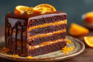 Chocolate Orange Layer Cake with Ganache