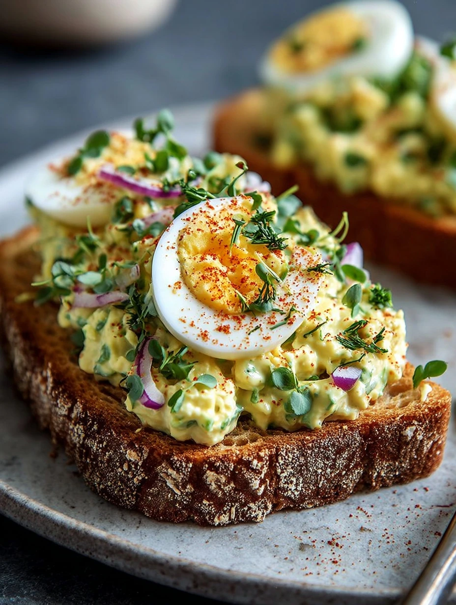 Creamy Avocado Egg Salad Toast Recipe Smoked Paprika Avocado Toast Vegetarian Breakfast Avocado Toast Quick Creamy Avocado...