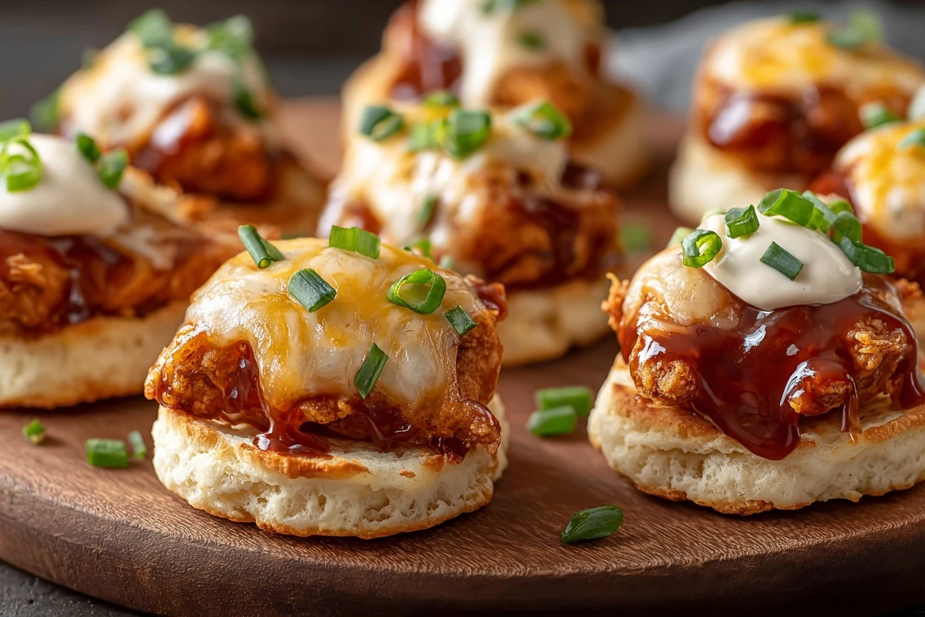 Easy 20-minute BBQ Biscuit Melts Recipe Quick Ranch Biscuit Melts For Dinner Mini BBQ Ranch Biscuit Melts Tutorial How To ...