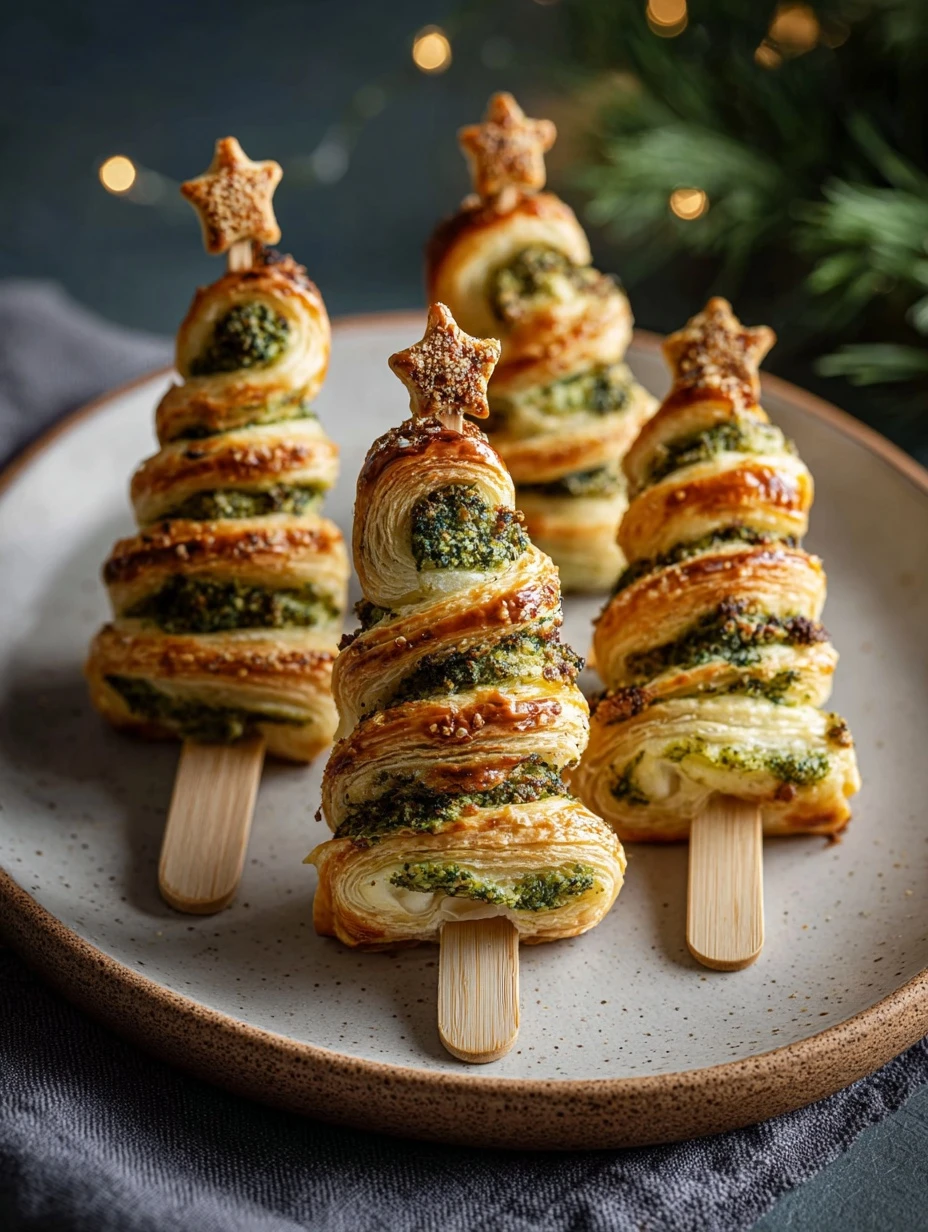 20-Minute Basil Pesto Cheesy Puff Pastry Christmas Tree